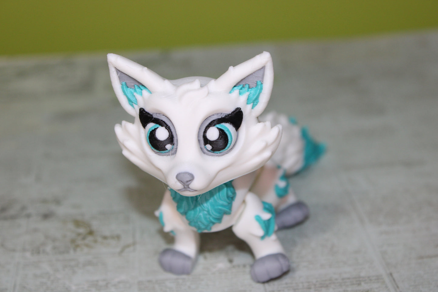Artic Fox 3D Printed Articulated Flexi Fidget Figurine - Wonderland 3D Printing 