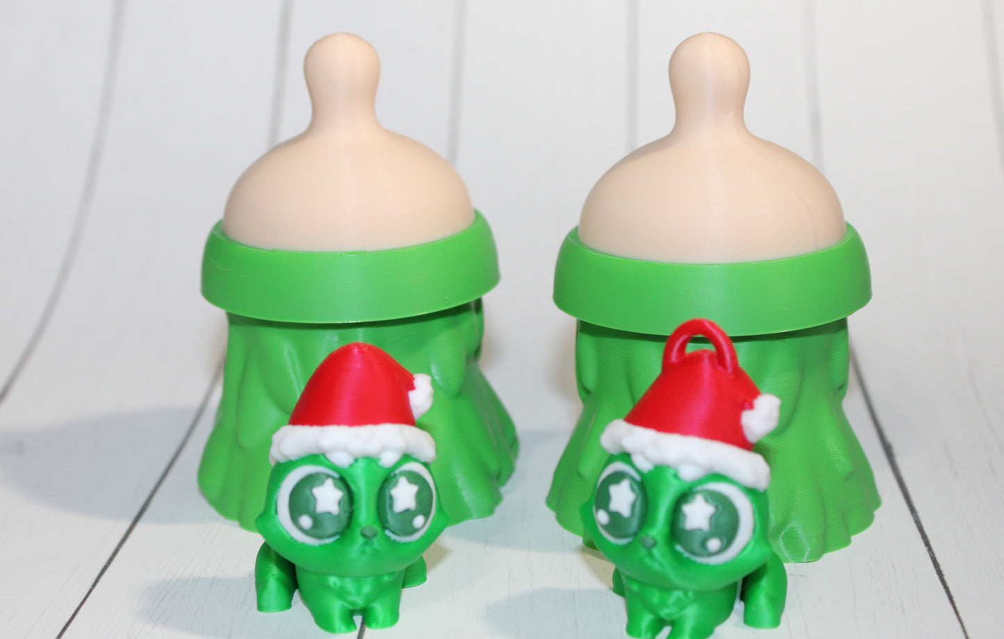 3D-printed Christmas Grumpy baby with Baby Bottle Container