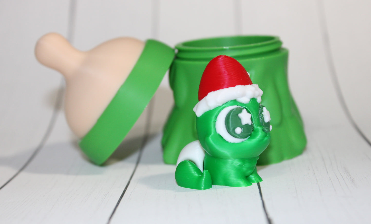 3D-printed Christmas Grumpy baby with Baby Bottle Container