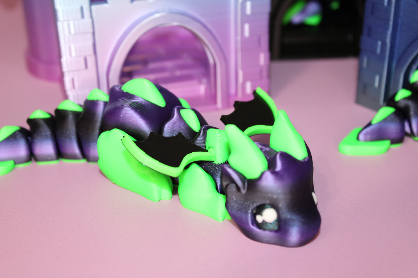 Dragon with Tower Articulated 3d Printed Figurine - Wonderland 3D Printing 