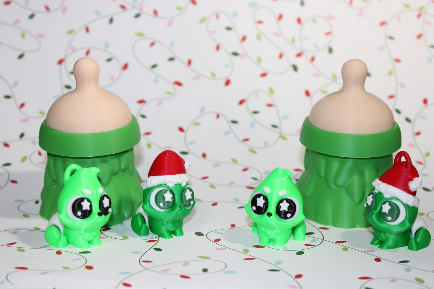 3D-printed Christmas Grumpy baby with Baby Bottle Container