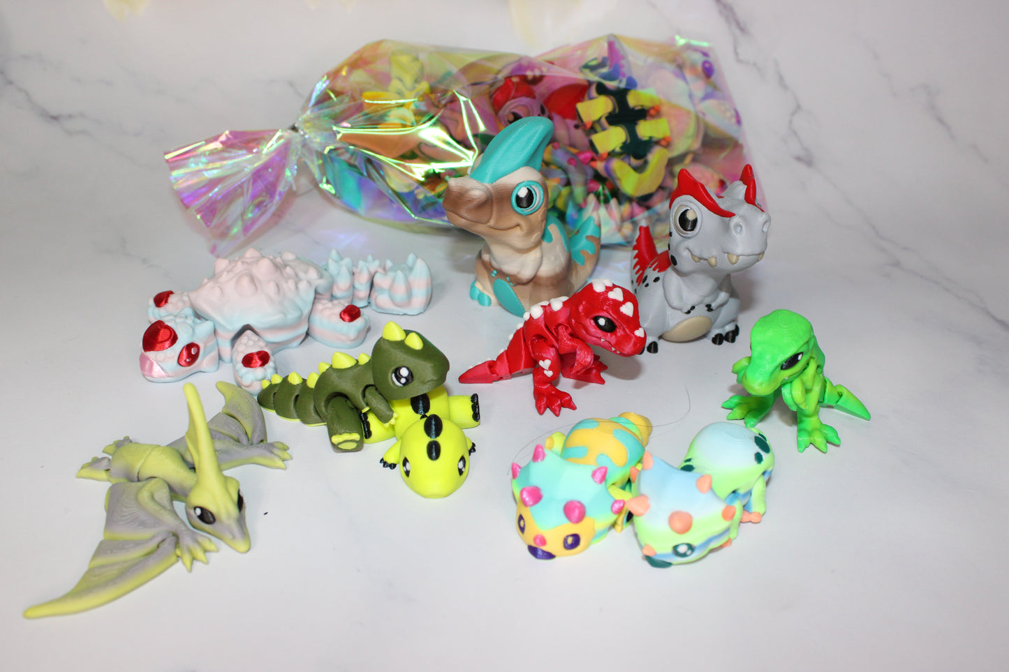 Party Favor Grab Bags: 10 minis-Limited Quantities- Full Color 3D Printed items - Wonderland 3D Printing 