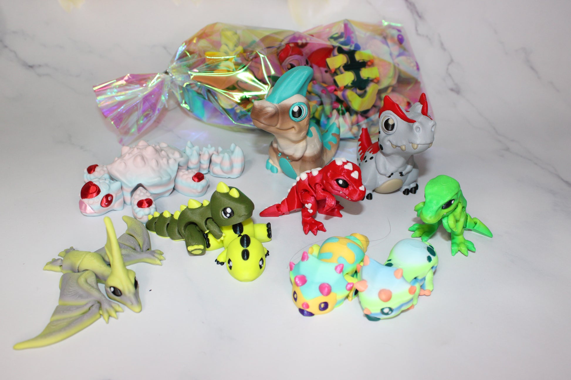 Party Favor Grab Bags: 10 minis-Limited Quantities- Full Color 3D Printed items - Wonderland 3D Printing 