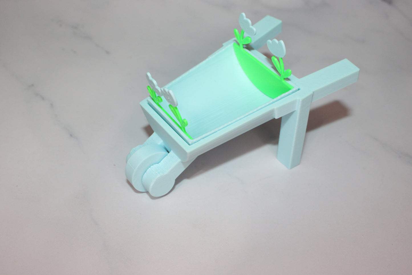 Blossom Bunnies with Wheel Barrel 3D Printed Articulated Flexi Figurine - Wonderland 3D Printing 