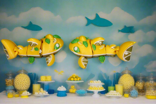 Lemonade Shark 3D Printed Articulated Flexi Figurine - Wonderland 3D Printing 
