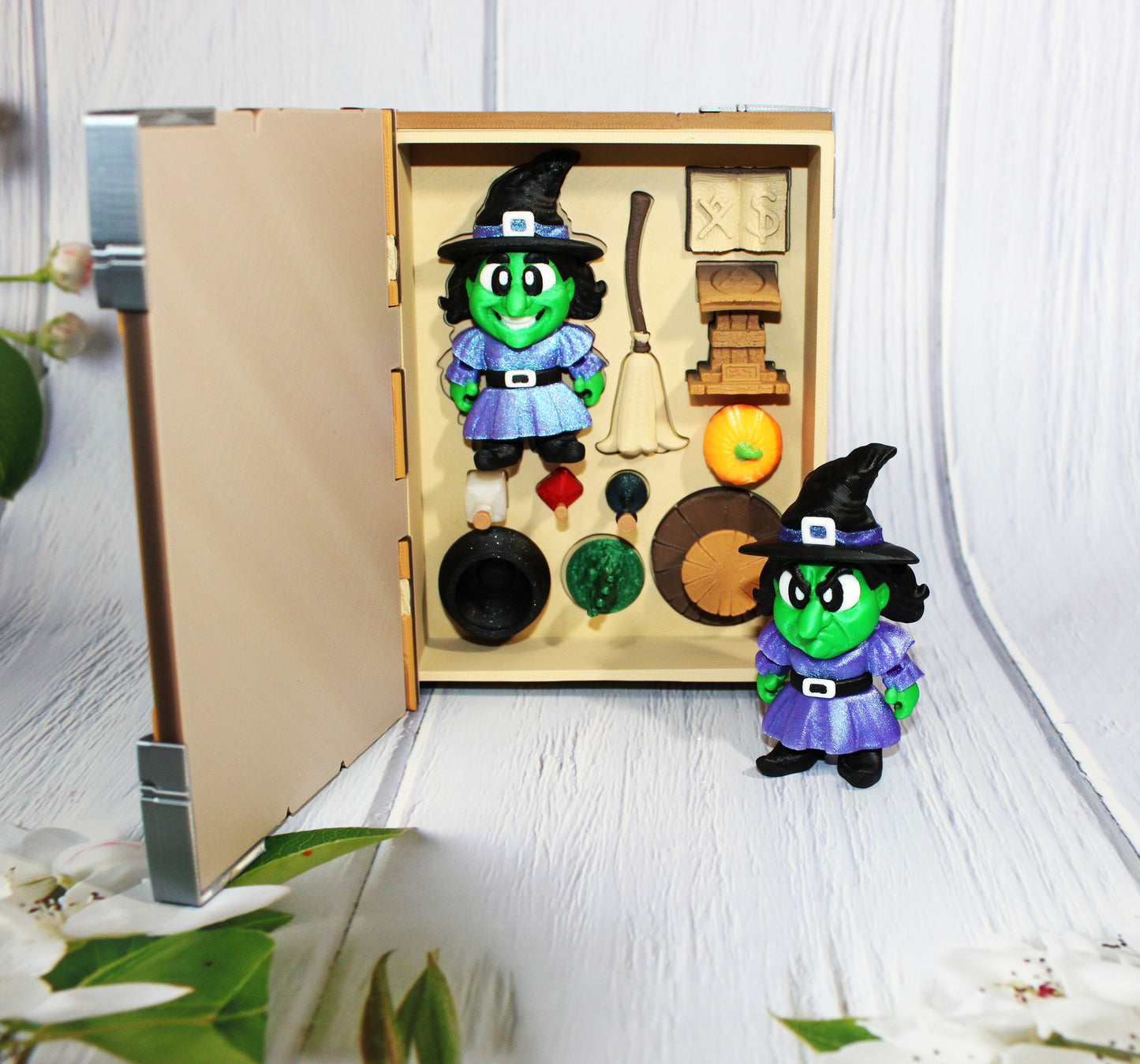 Magic Witch Set Book Container-with 2 Witches! Everything Included!! Each Book is Unique