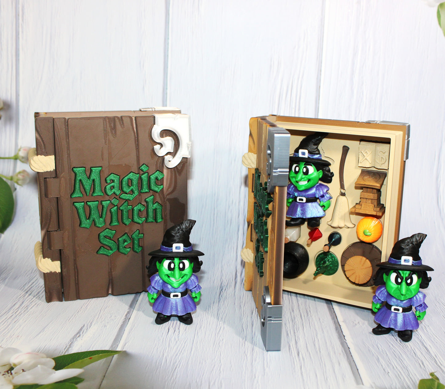 Magic Witch Set Book Container-with 2 Witches! Everything Included!! Each Book is Unique