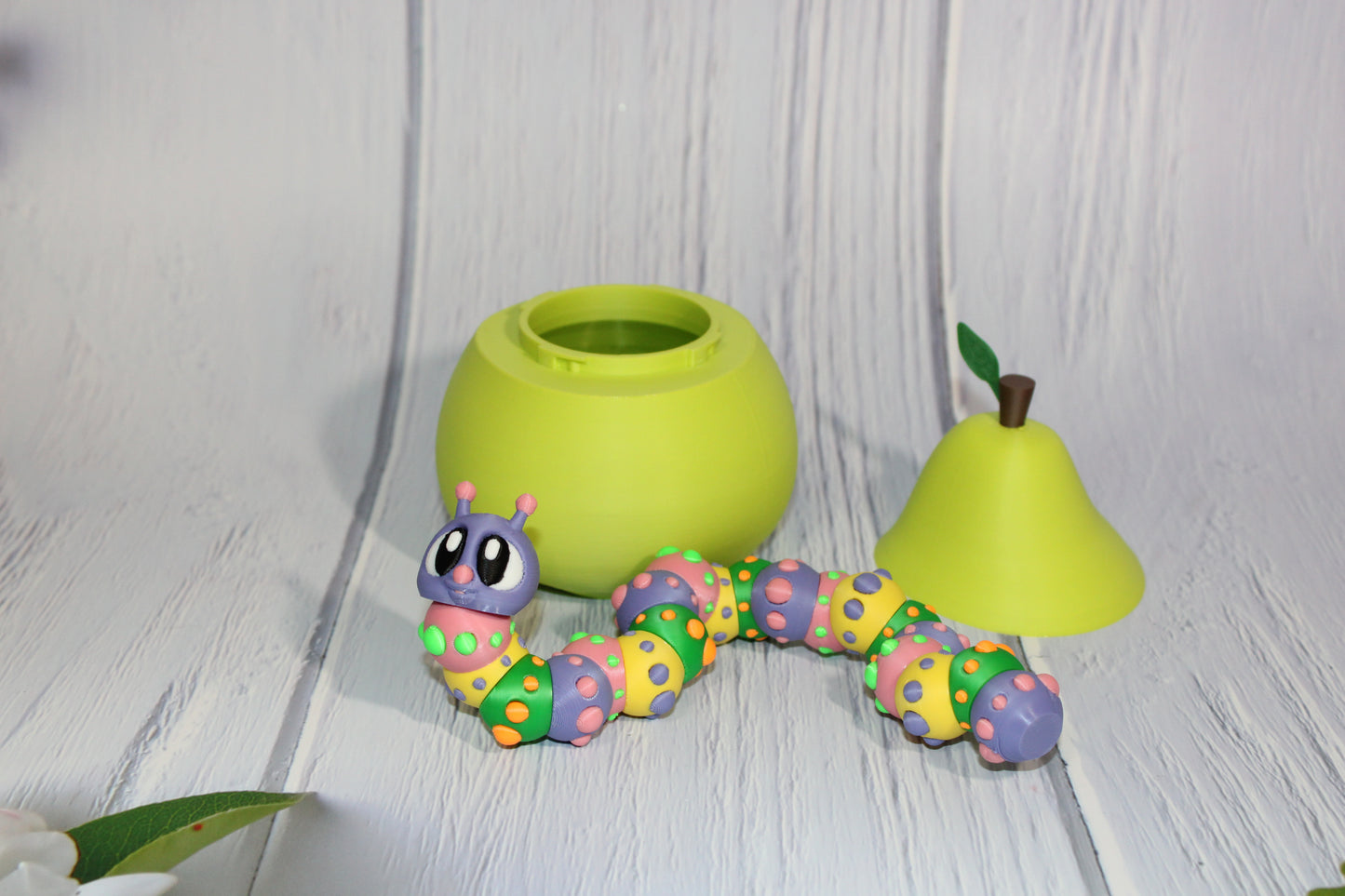 9" Flexi Caterpillar and Pear House-3D Printed Articulated