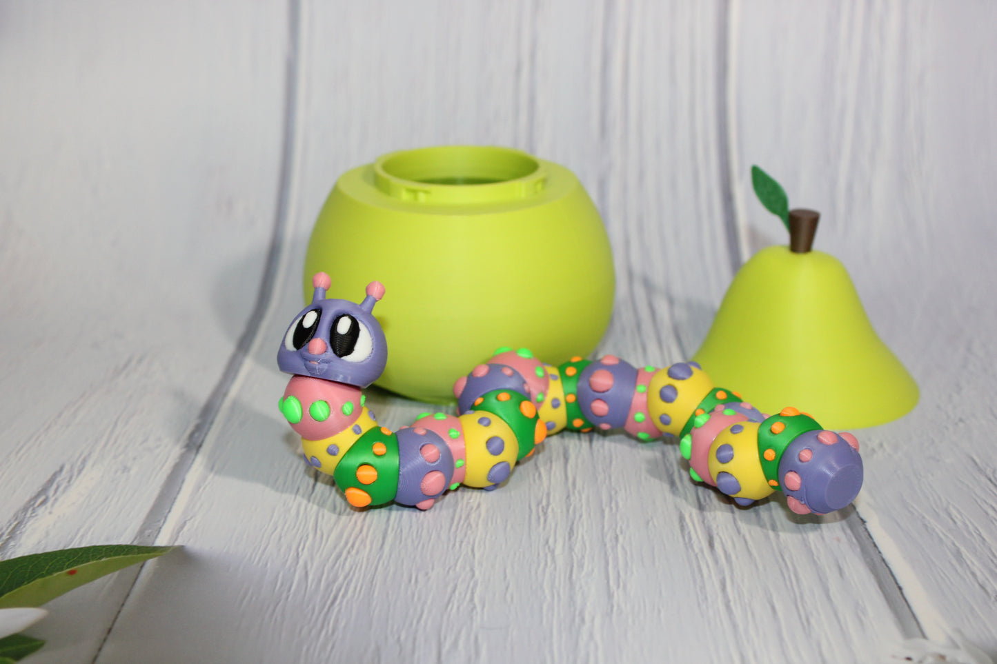 9" Flexi Caterpillar and Pear House-3D Printed Articulated