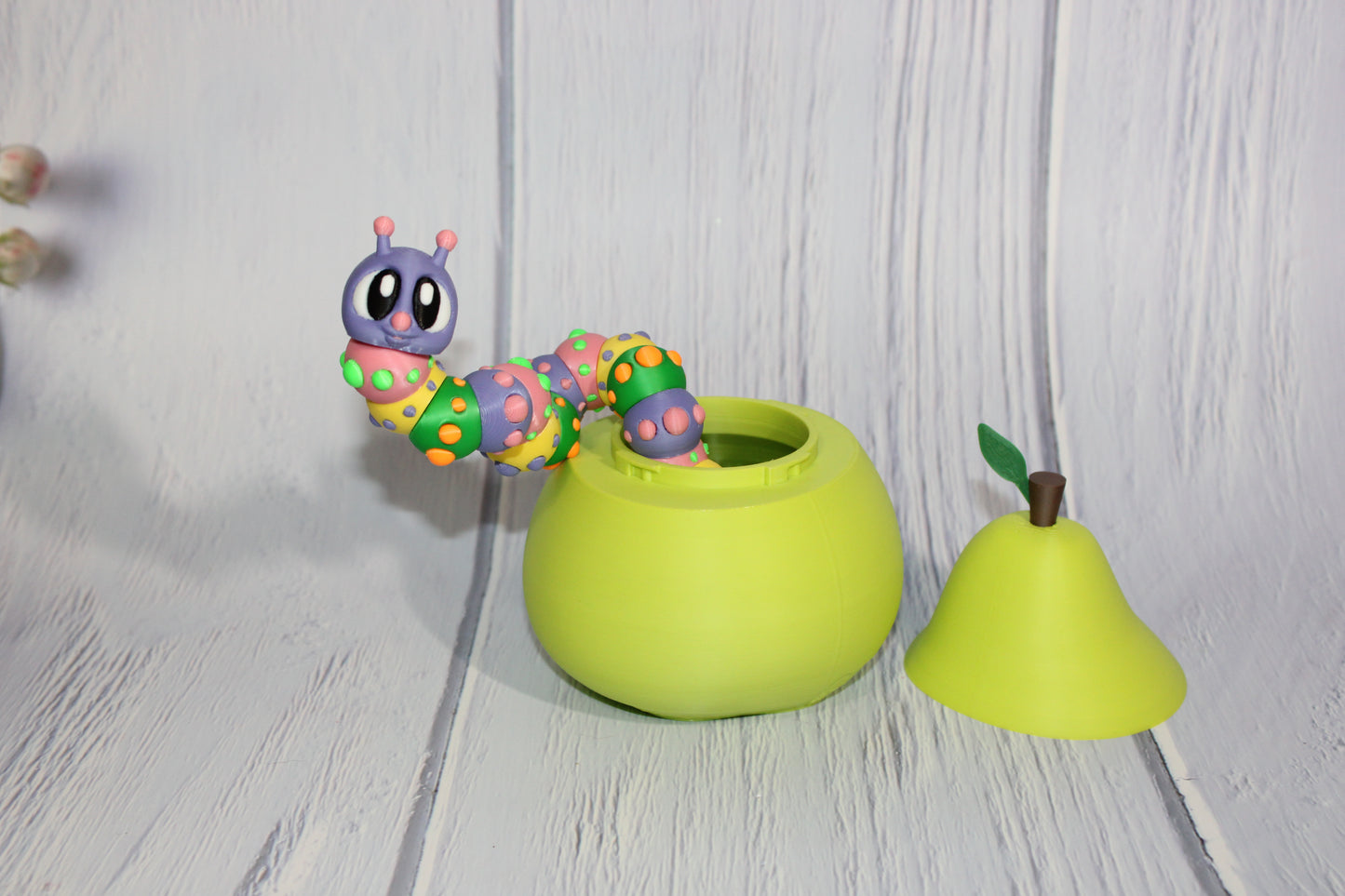 9" Flexi Caterpillar and Pear House-3D Printed Articulated