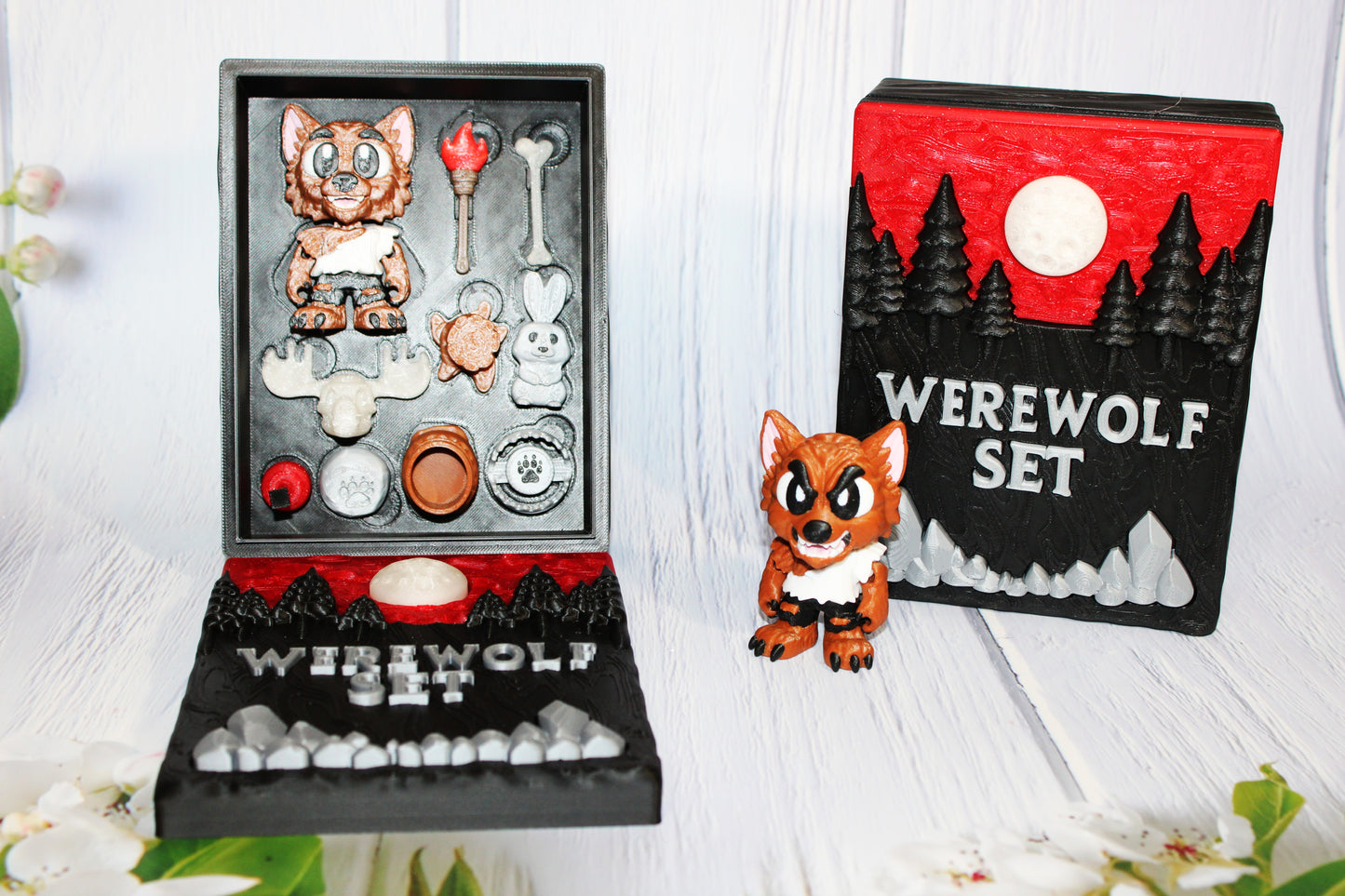 Werewolf Set Book Container-with 2 Werewolves! Everything Included!!