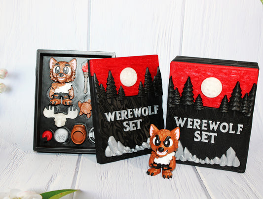 Werewolf Set Book Container-with 2 Werewolves! Everything Included!!