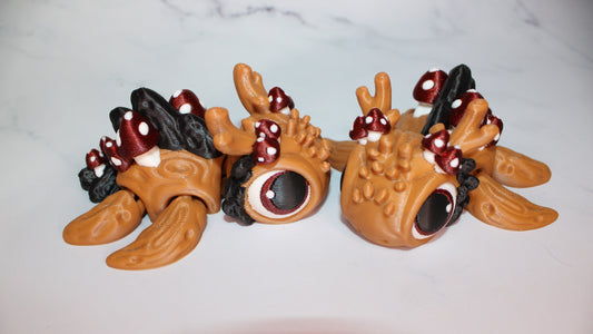 Mushroom or Dragon Turtles Articulated 3d Printed Figurine - Wonderland 3D Printing 