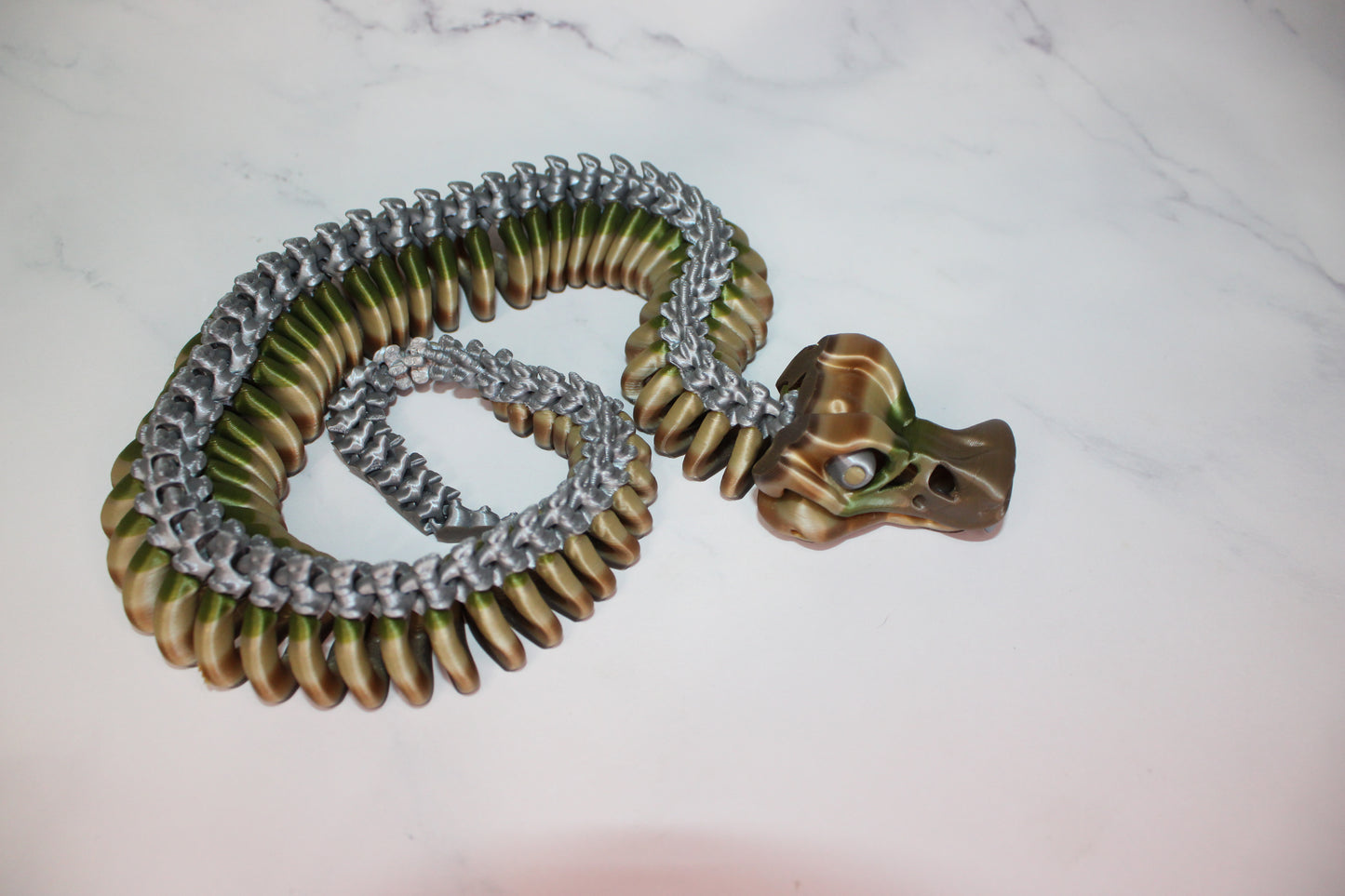 Bone Snake 3d printed articulated Flexi Fidget Toy - Wonderland 3D Printing 