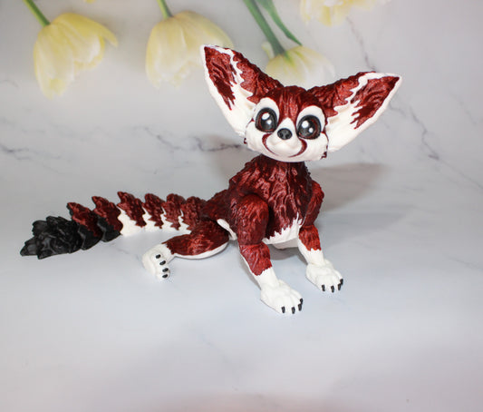 Fennec Fox or Fairy Fennec Fox Articulated 3d Printed Flexi Fidget Figurine - Wonderland 3D Printing 