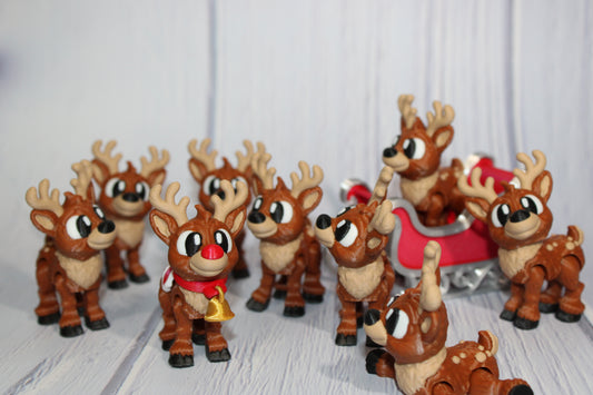 Flexi Reindeer with Sleigh-with 9 Reindeer! Everything Included!!