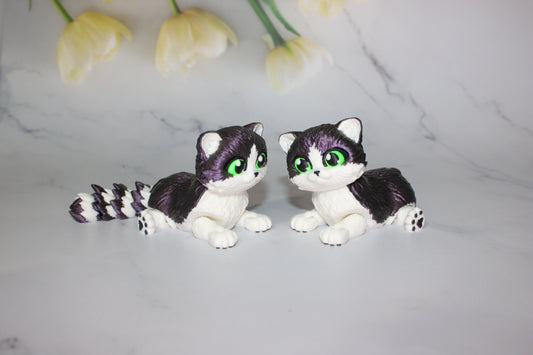 Munchkin Cat Articulated 3d Printed Flexi Fidget Figurine - Wonderland 3D Printing 