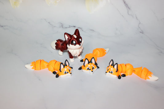 Fern Fox or Finley Fox 3D Printed Articulated Flexi Figurine - Wonderland 3D Printing 