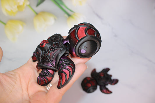 Spider or Poison Turtles 3.5 inches Long Articulated 3d Printed Figurine - Wonderland 3D Printing 