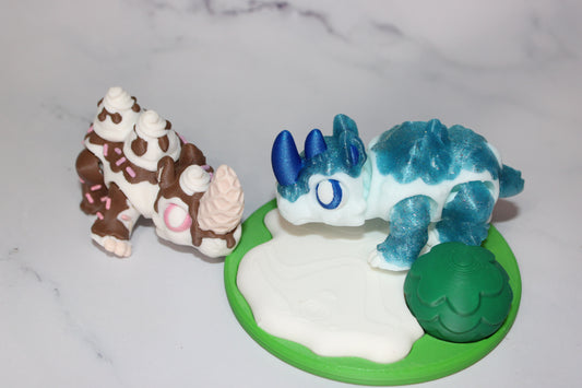 Ice Cream Rhino or Woolly Rhino 3d printed articulated Flexi Fidget Toy - Wonderland 3D Printing 