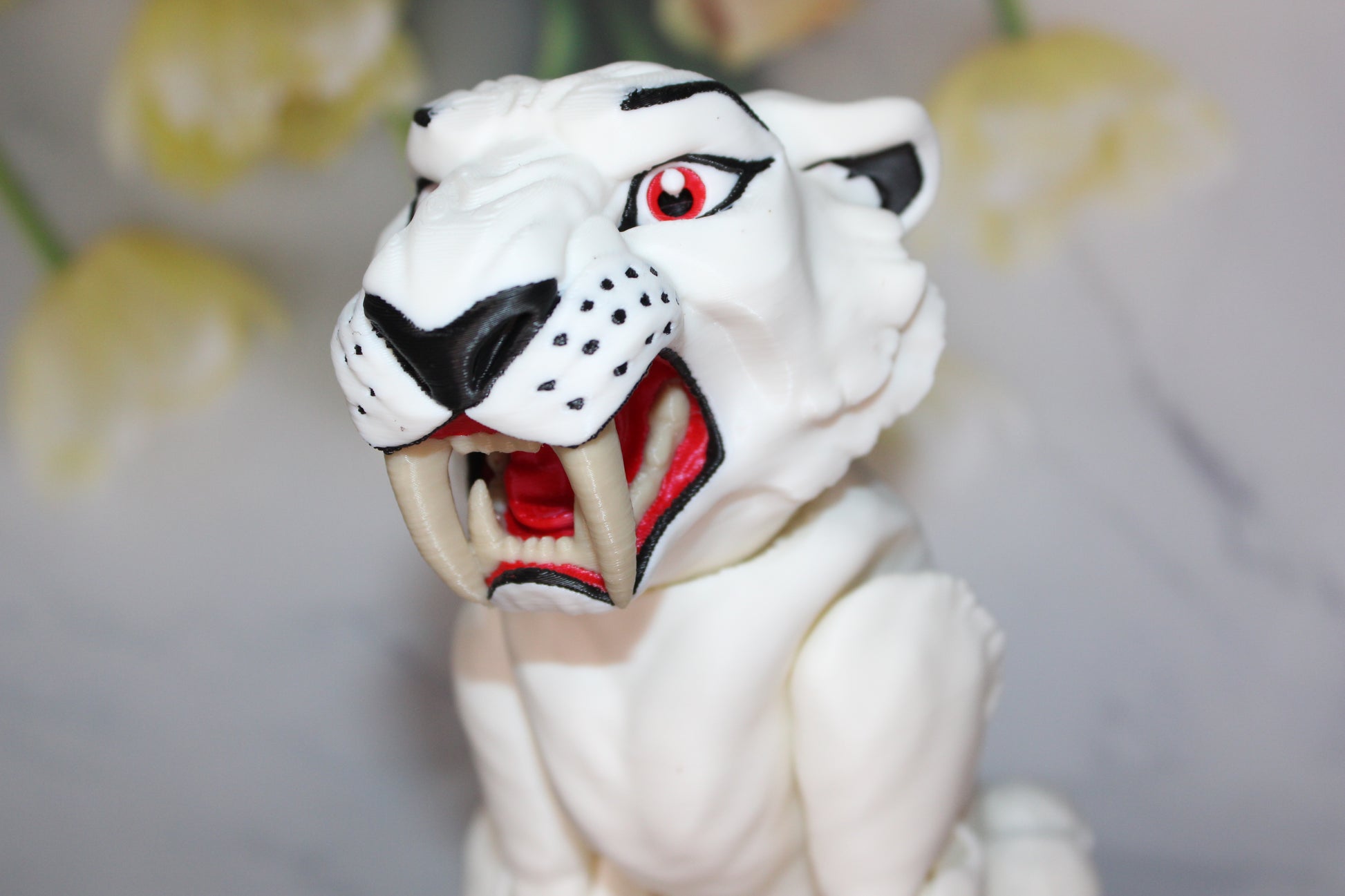 Saber Tooth Tiger 3D Printed Articulated Flexi Figurine - Wonderland 3D Printing 