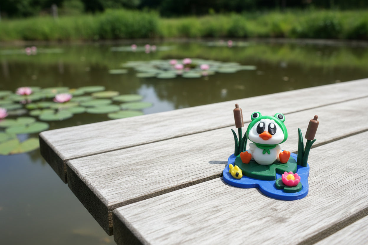 3d printed Duck with Pond Diorama - Wonderland 3D Printing 
