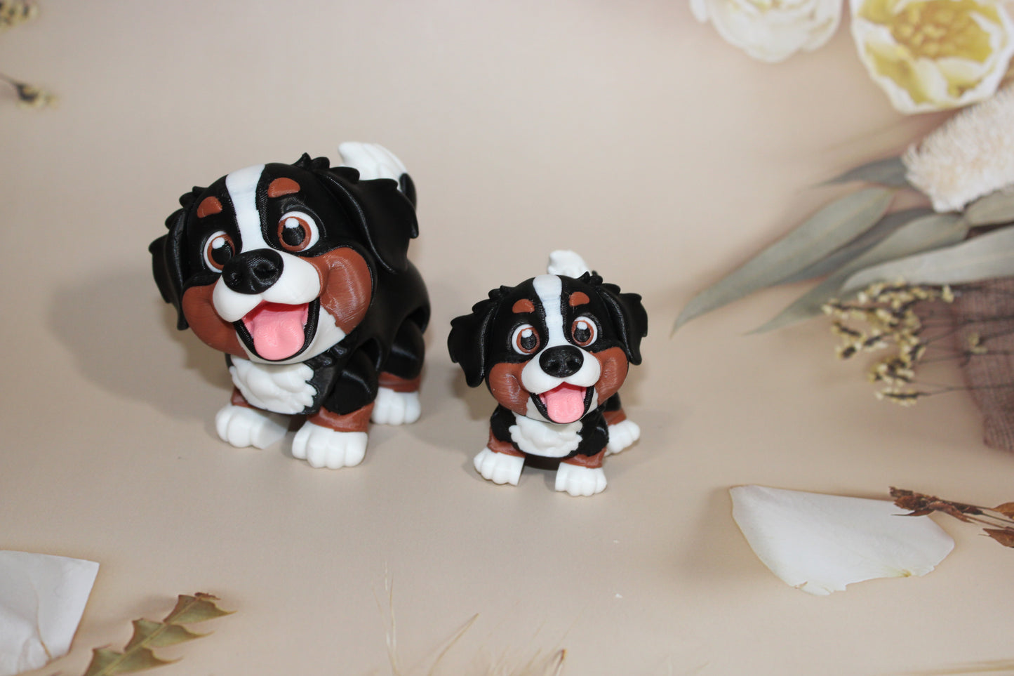 Bernese Mountain Dog 3D Printed Articulated Flexi Fidget Figurine - Wonderland 3D Printing 