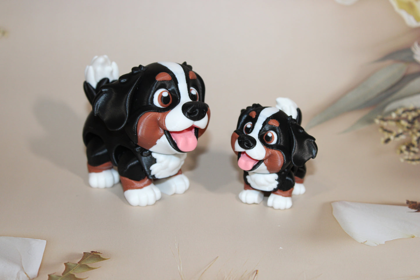 Bernese Mountain Dog 3D Printed Articulated Flexi Fidget Figurine - Wonderland 3D Printing 