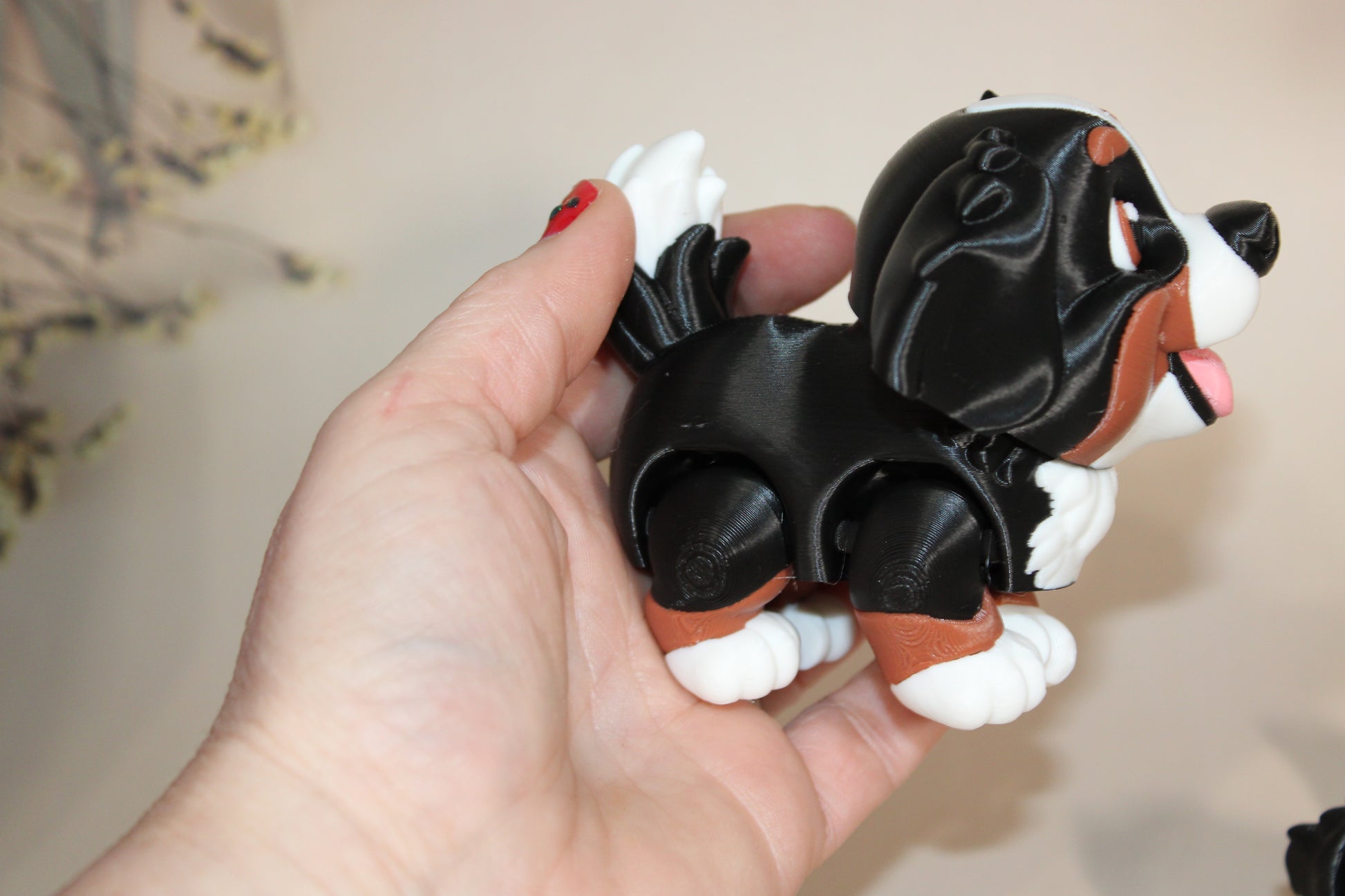 Bernese Mountain Dog 3D Printed Articulated Flexi Fidget Figurine - Wonderland 3D Printing 