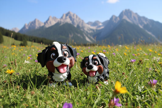 Bernese Mountain Dog 3D Printed Articulated Flexi Fidget Figurine - Wonderland 3D Printing 