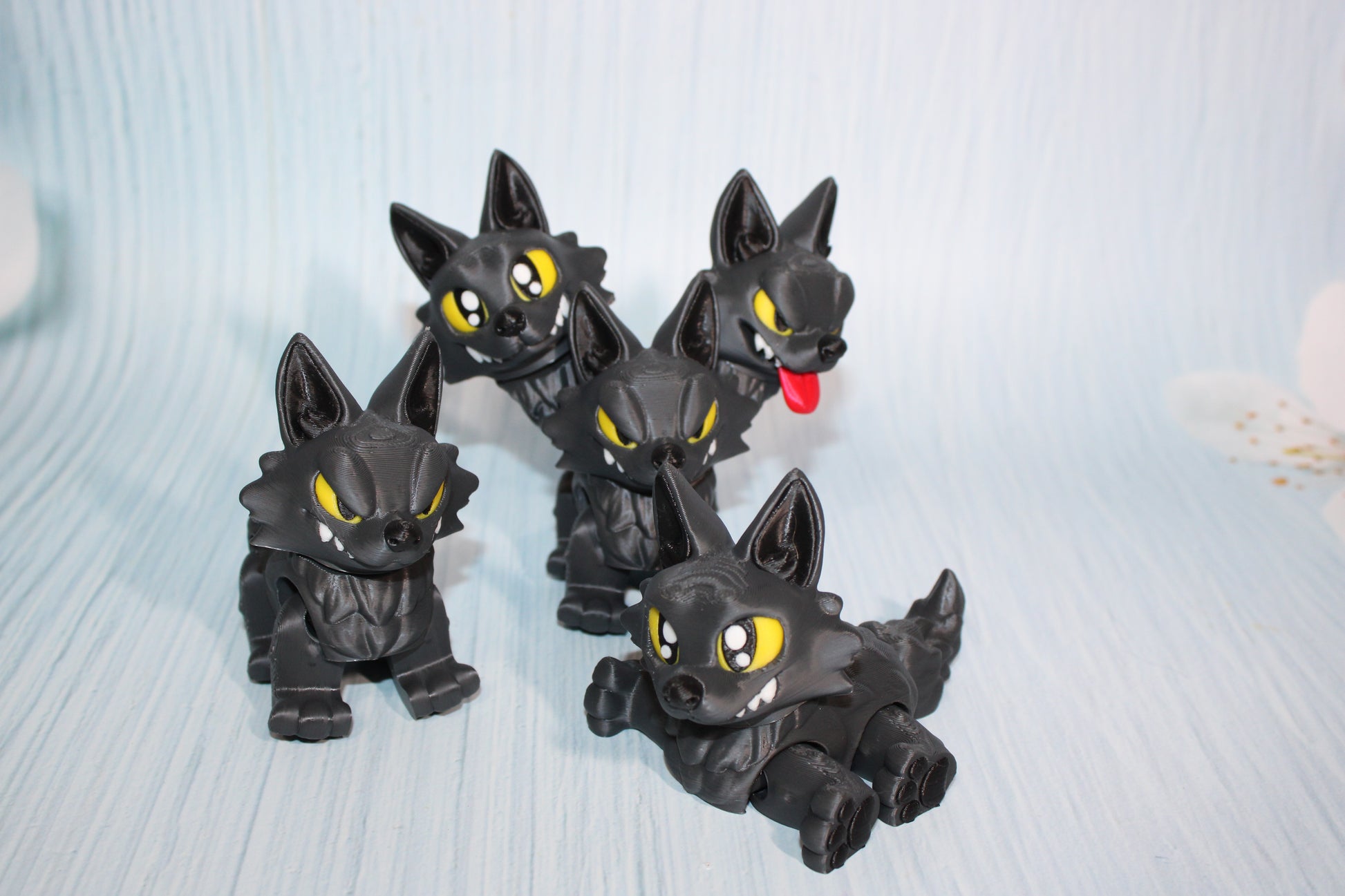 3D Printed Cerberus Dog-4" x 4" tall - Wonderland 3D Printing 