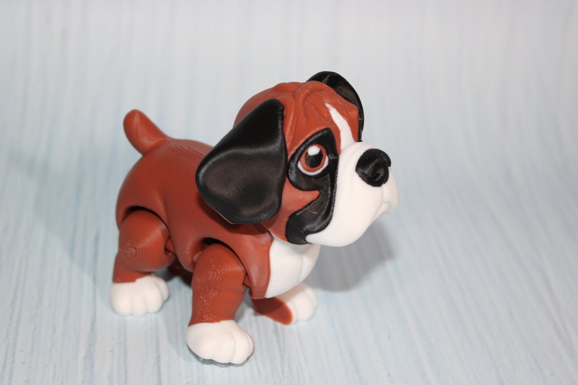 Boxer Dog 3 inches Tall -3D Printed Articulated Flexi Fidget Figurine - Wonderland 3D Printing 