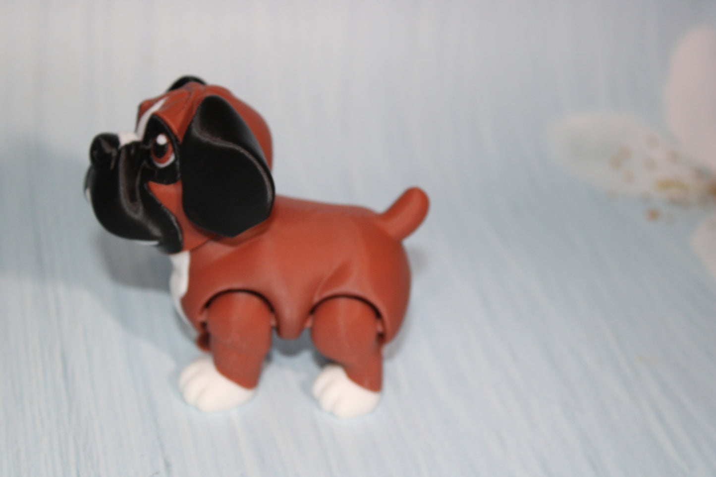 Boxer Dog 3 inches Tall -3D Printed Articulated Flexi Fidget Figurine - Wonderland 3D Printing 