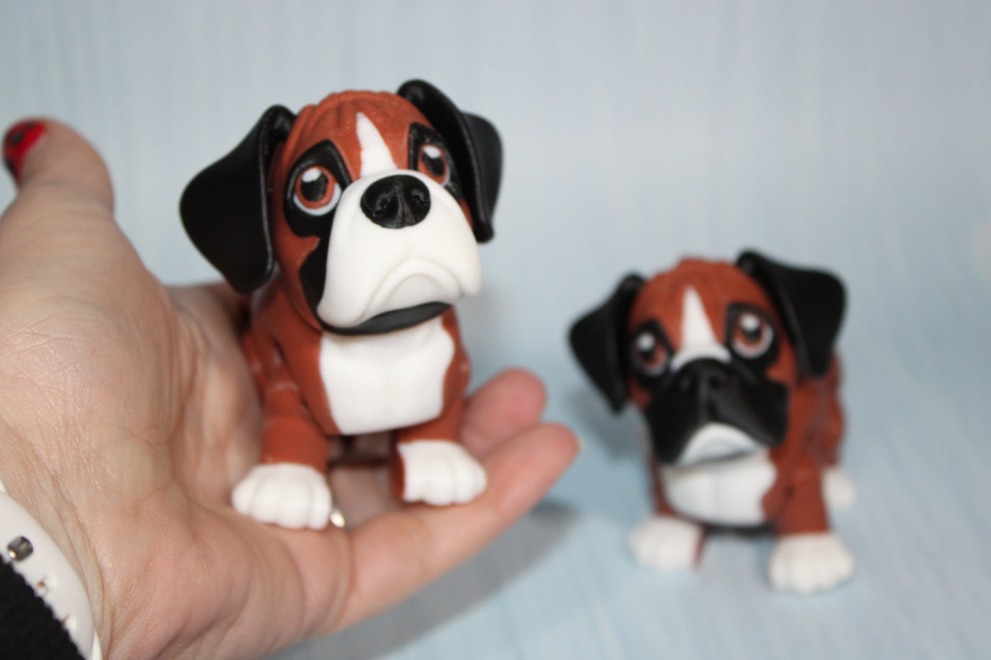 Boxer Dog 3 inches Tall -3D Printed Articulated Flexi Fidget Figurine - Wonderland 3D Printing 