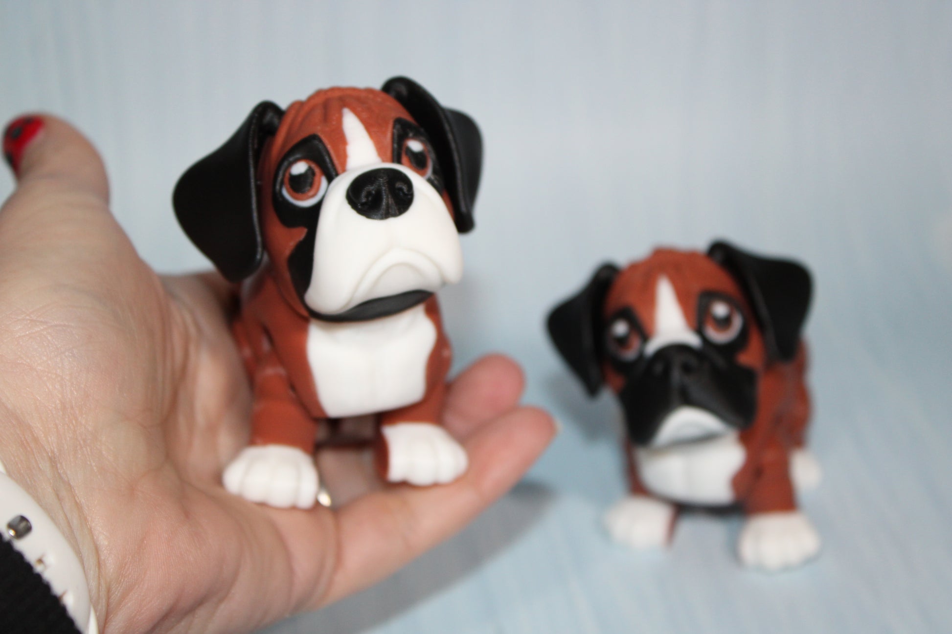 Boxer Dog 3 inches Tall -3D Printed Articulated Flexi Fidget Figurine - Wonderland 3D Printing 