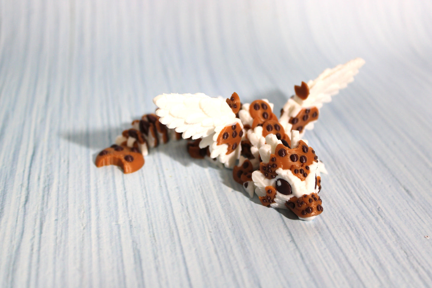 Chocolate Chip Cookie Dragon or Baby Dragon 3D Printed Articulated - Wonderland 3D Printing 