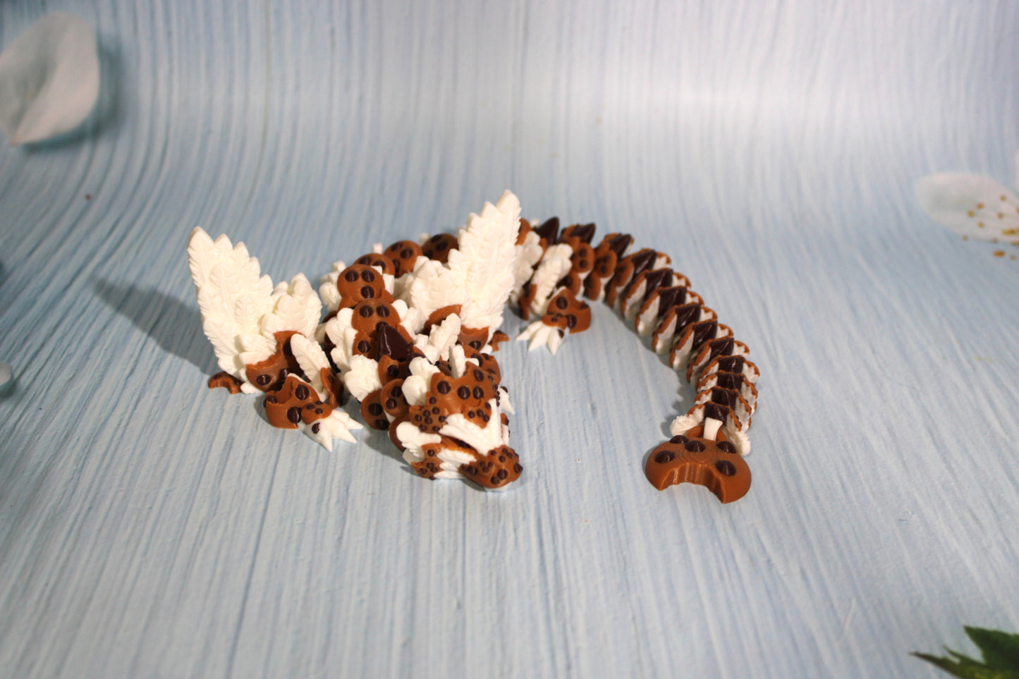 Chocolate Chip Cookie Dragon or Baby Dragon 3D Printed Articulated - Wonderland 3D Printing 