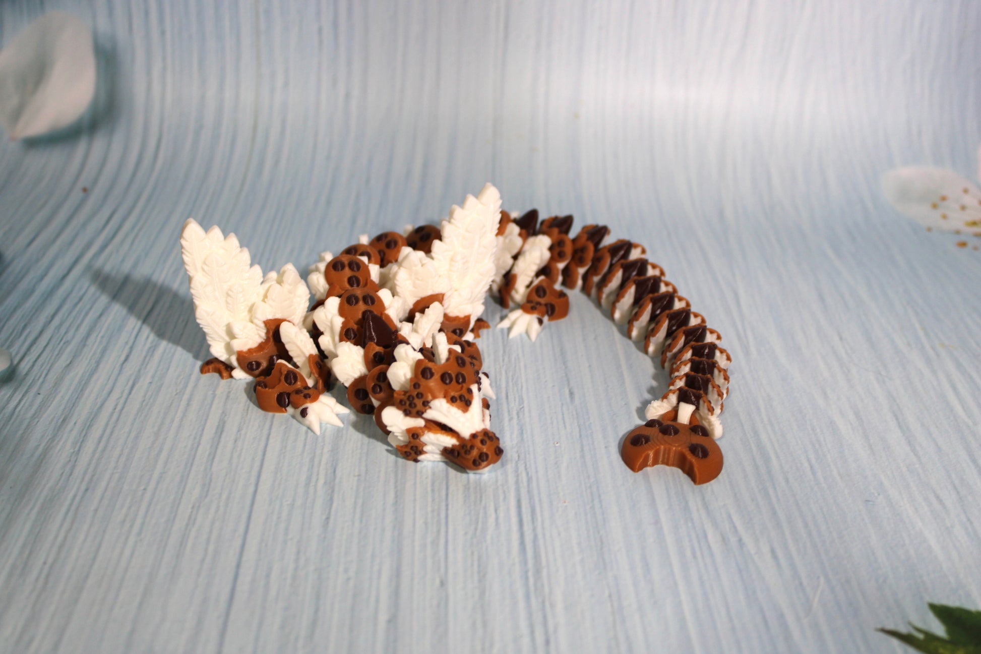 Chocolate Chip Cookie Dragon or Baby Dragon 3D Printed Articulated - Wonderland 3D Printing 