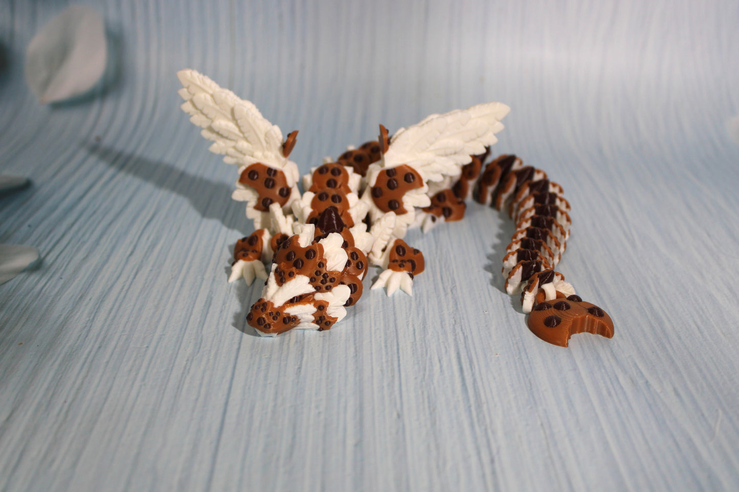 Chocolate Chip Cookie Dragon or Baby Dragon 3D Printed Articulated - Wonderland 3D Printing 