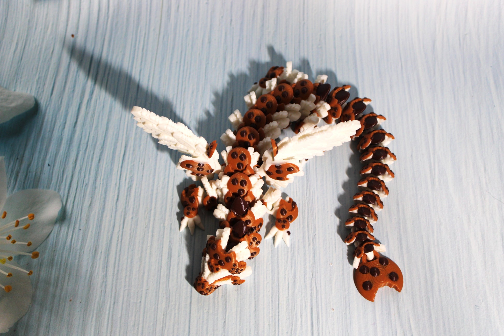Chocolate Chip Cookie Dragon or Baby Dragon 3D Printed Articulated - Wonderland 3D Printing 