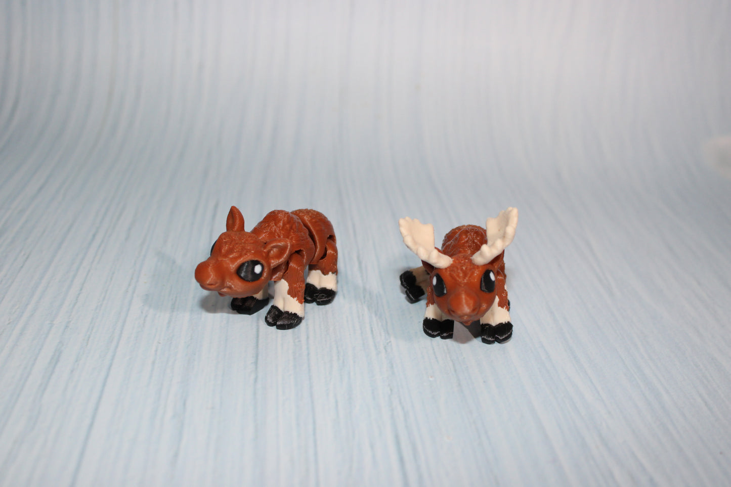 Tiny Moose both Included 3d Printed Flexi 2.5" Long - Wonderland 3D Printing 