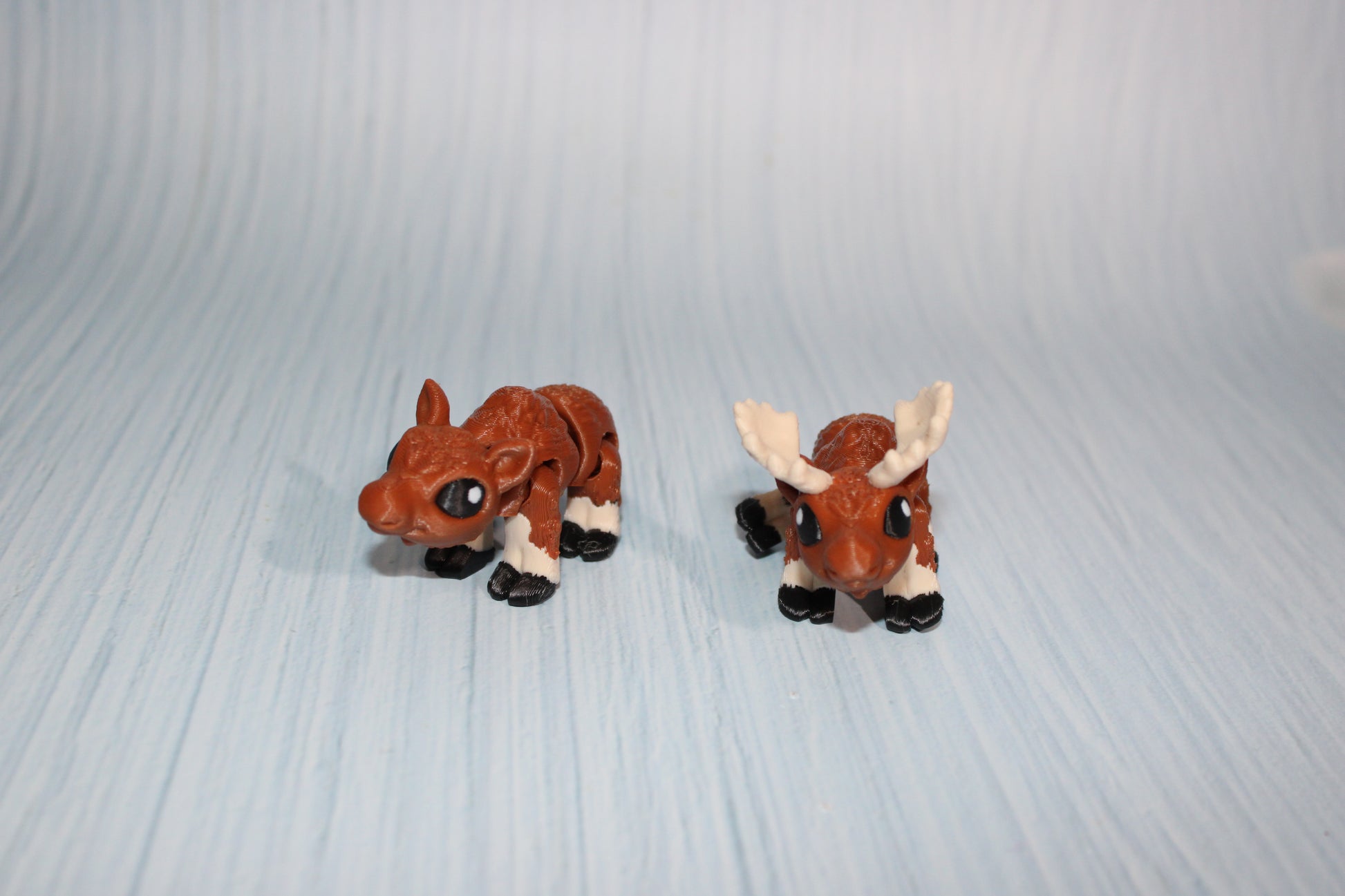 Tiny Moose both Included 3d Printed Flexi 2.5" Long - Wonderland 3D Printing 