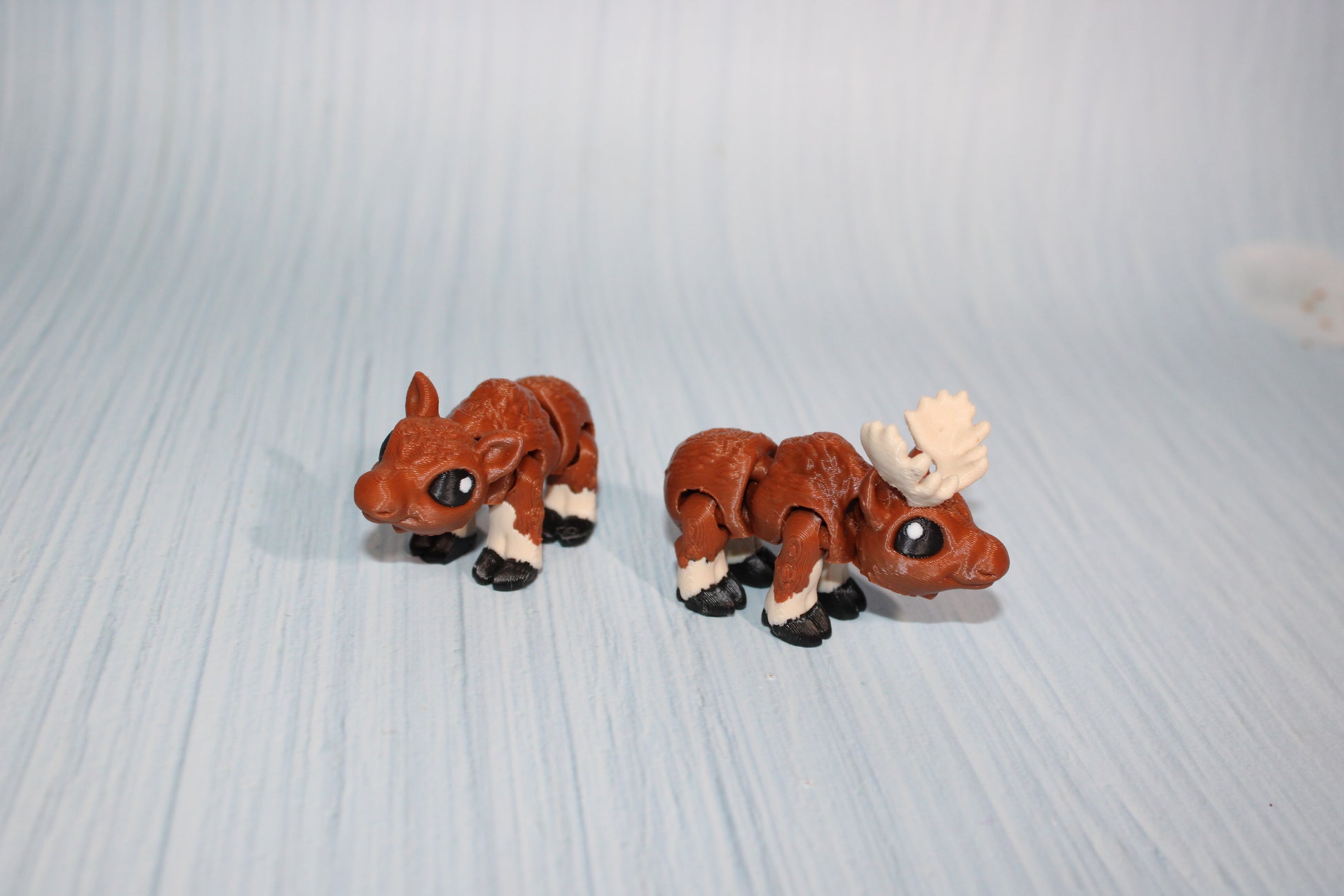 Tiny Moose both Included 3d Printed Flexi 2.5" Long - Wonderland 3D Printing 