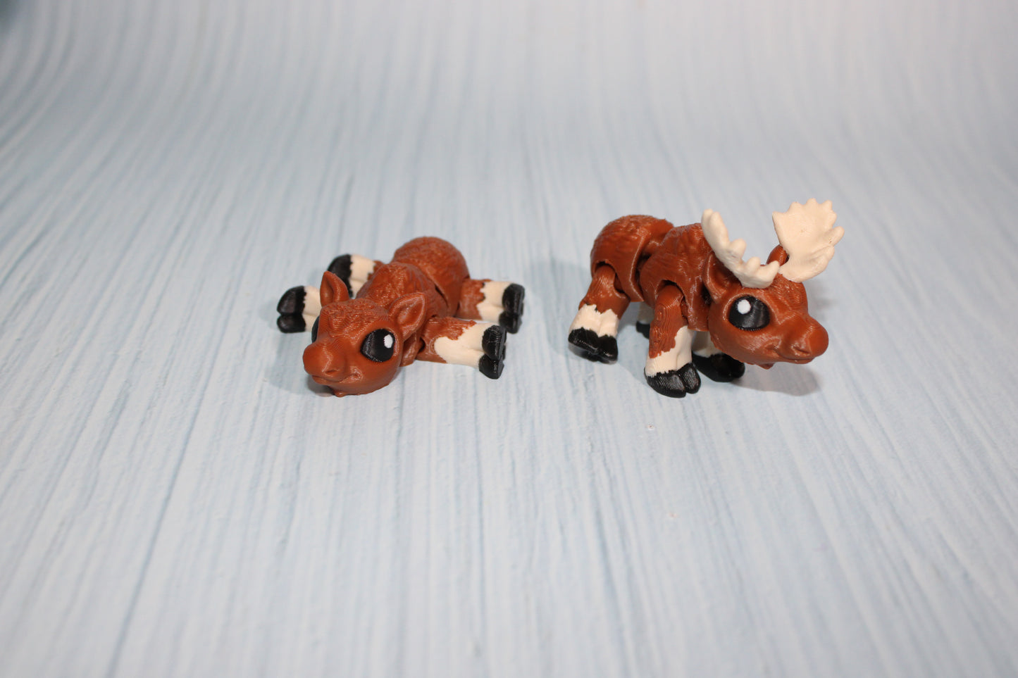 Tiny Moose both Included 3d Printed Flexi 2.5" Long - Wonderland 3D Printing 