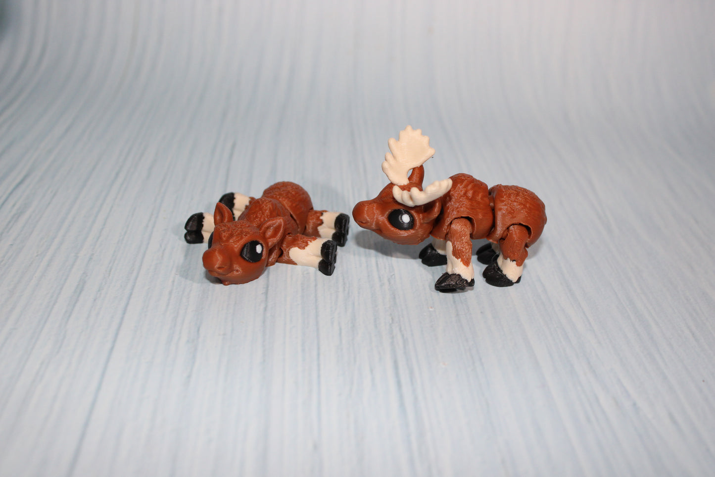 Tiny Moose both Included 3d Printed Flexi 2.5" Long - Wonderland 3D Printing 