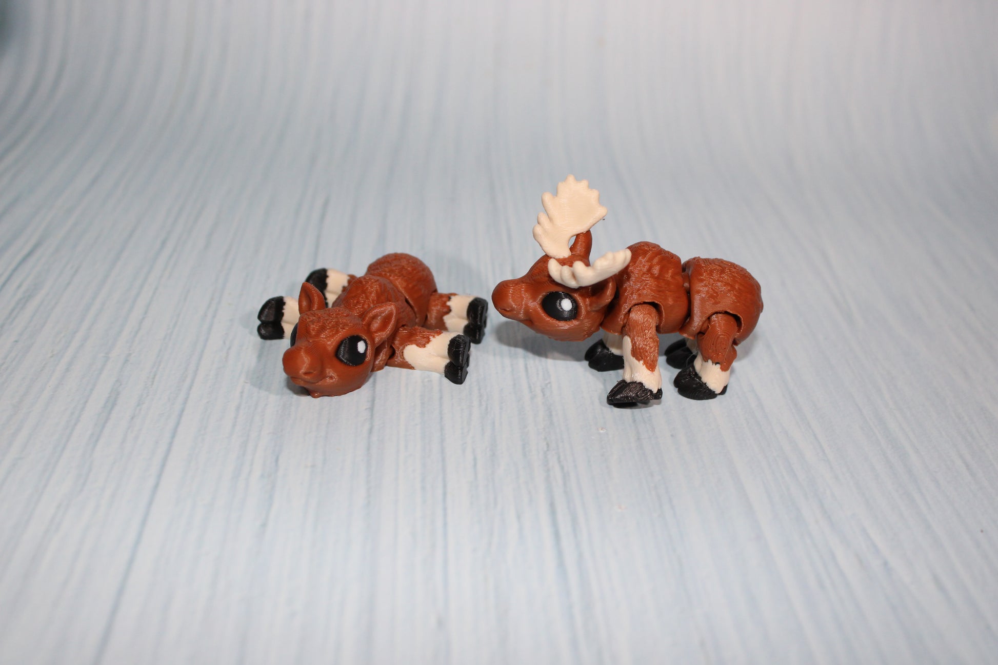 Tiny Moose both Included 3d Printed Flexi 2.5" Long - Wonderland 3D Printing 