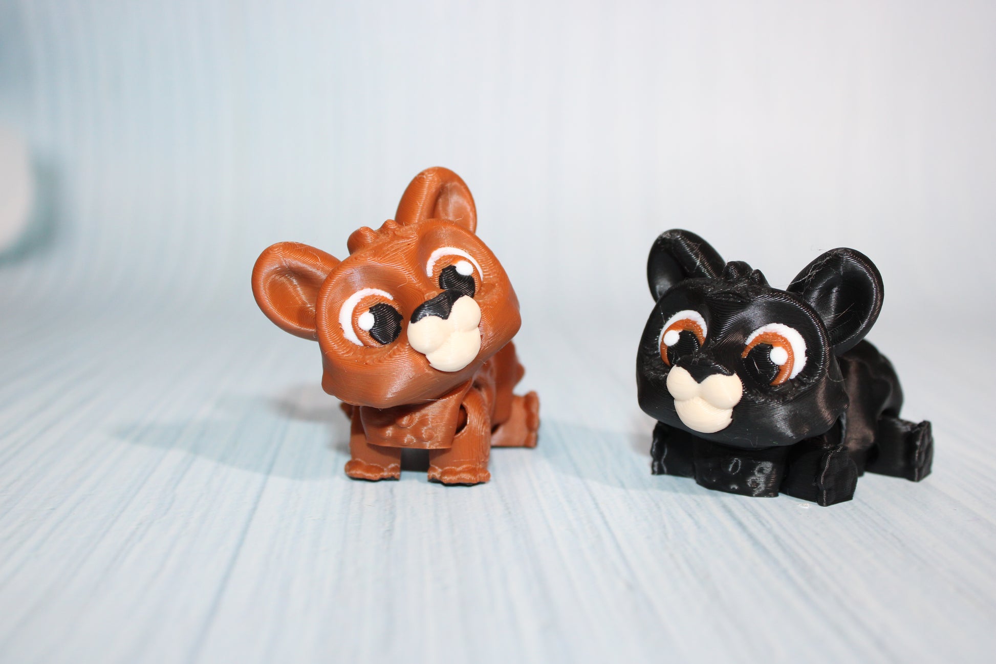Mini Bear 2.5 inches Articulated 3d Printed Figurine- both Included - Wonderland 3D Printing 