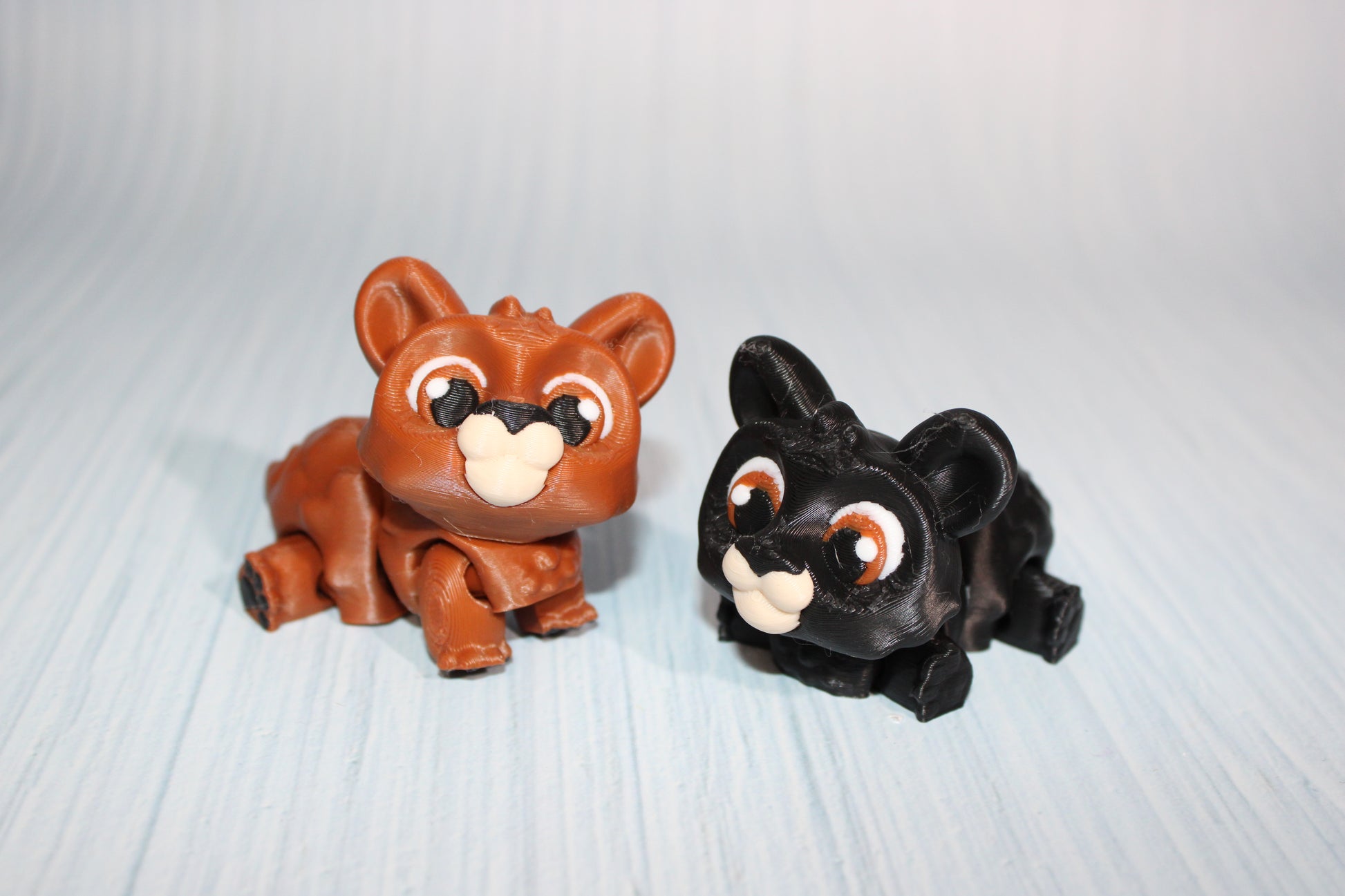 Mini Bear 2.5 inches Articulated 3d Printed Figurine- both Included - Wonderland 3D Printing 
