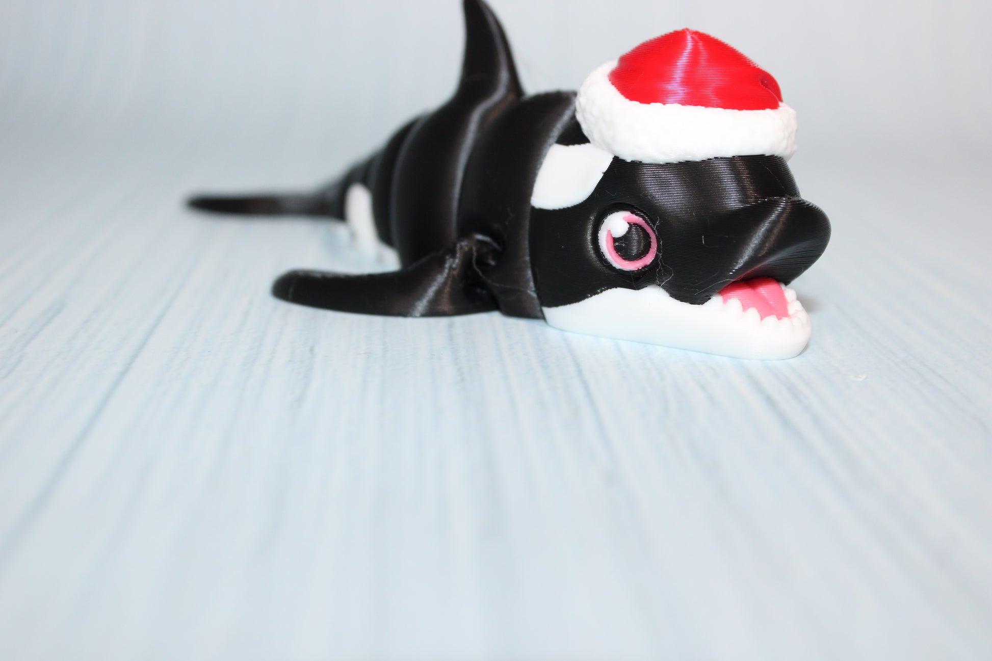 Killer whale or Narwhal Christmas Edition 3D Printed Articulated Flexi Fidget Figurine - Wonderland 3D Printing 