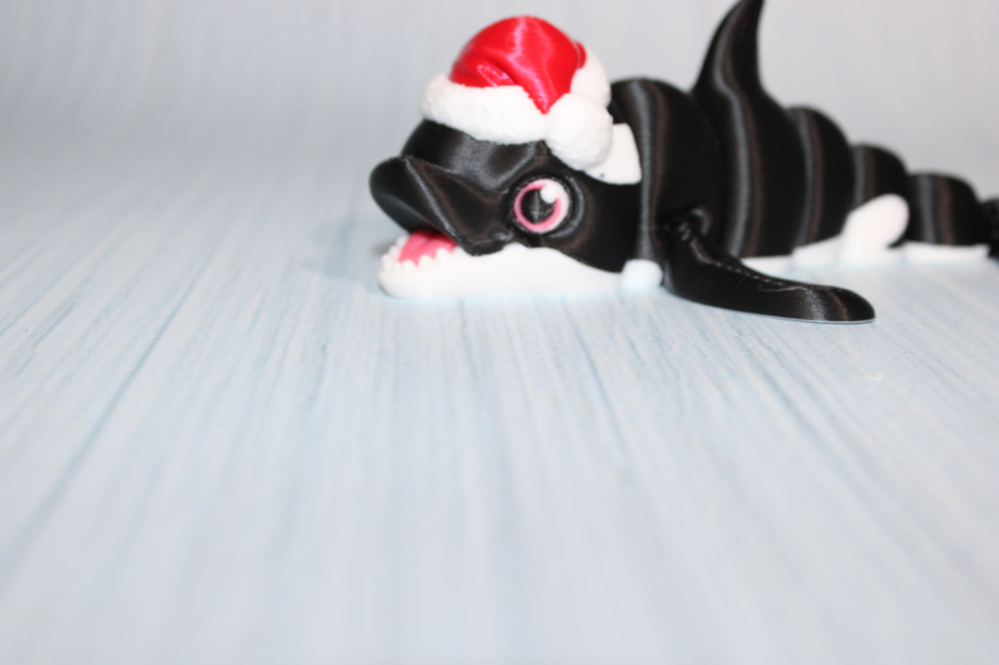 Killer whale or Narwhal Christmas Edition 3D Printed Articulated Flexi Fidget Figurine - Wonderland 3D Printing 